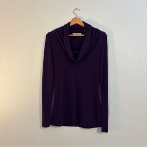 Charlotte Russe Purple Cowl Neck Stretch Top Size L